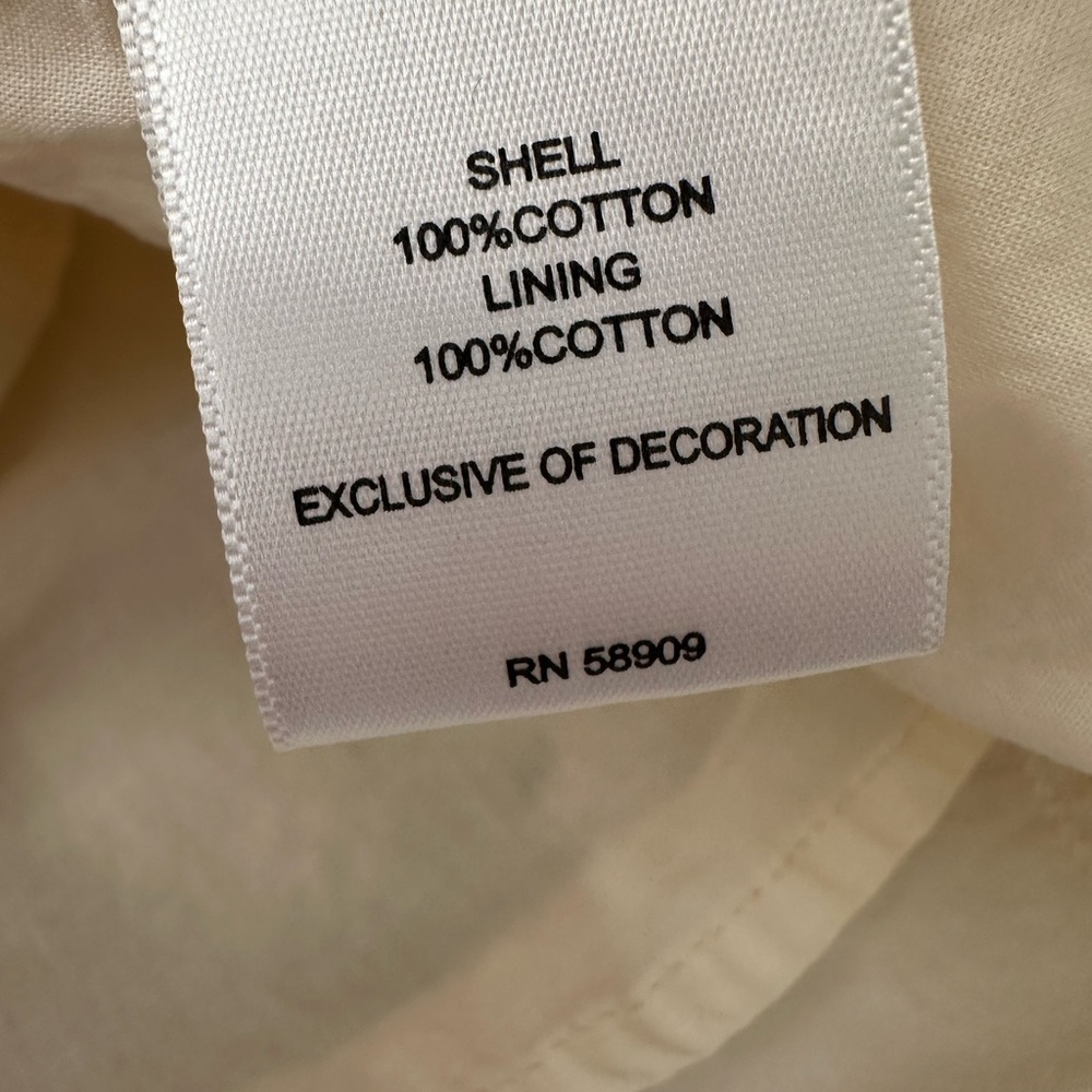 Gibson Latimer Ivory Eyelet Hi Low Puff Sleeve All Cotton Midi Dress Lined L - Picture 11 of 12